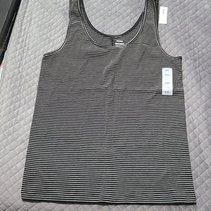 Old navy black and white striped tank XXL